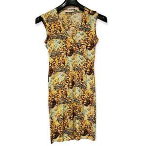 EQUIPMENT Watercolor Silk Tank V Neck Dress Size Medium